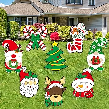 クリスマス デコレーション アウトドア クリスマス ヤードサイン ホリデー装飾 Amazon.co.jp: Mosoan 屋外 クリスマス デコレーション 8ピース